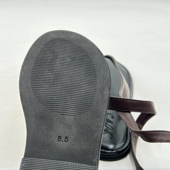 FOWT Women Split Round Toe Sandals Lace up Strappy Comfortable Flats Black - Picture 6 of 7